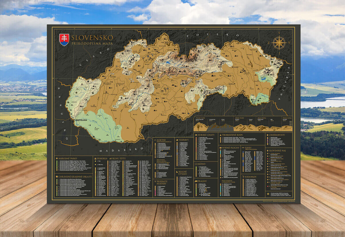 Mappa da graffiare della Slovacchia - Naturale